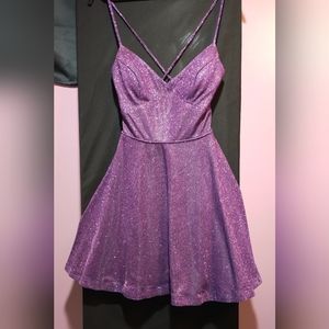 Juniors Womens Lace Up Mini Fit & Flare Dress